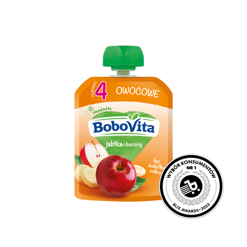 BOBOVITA Mus jabłka i banany po 4 miesiącu (tubka) frisco.pl