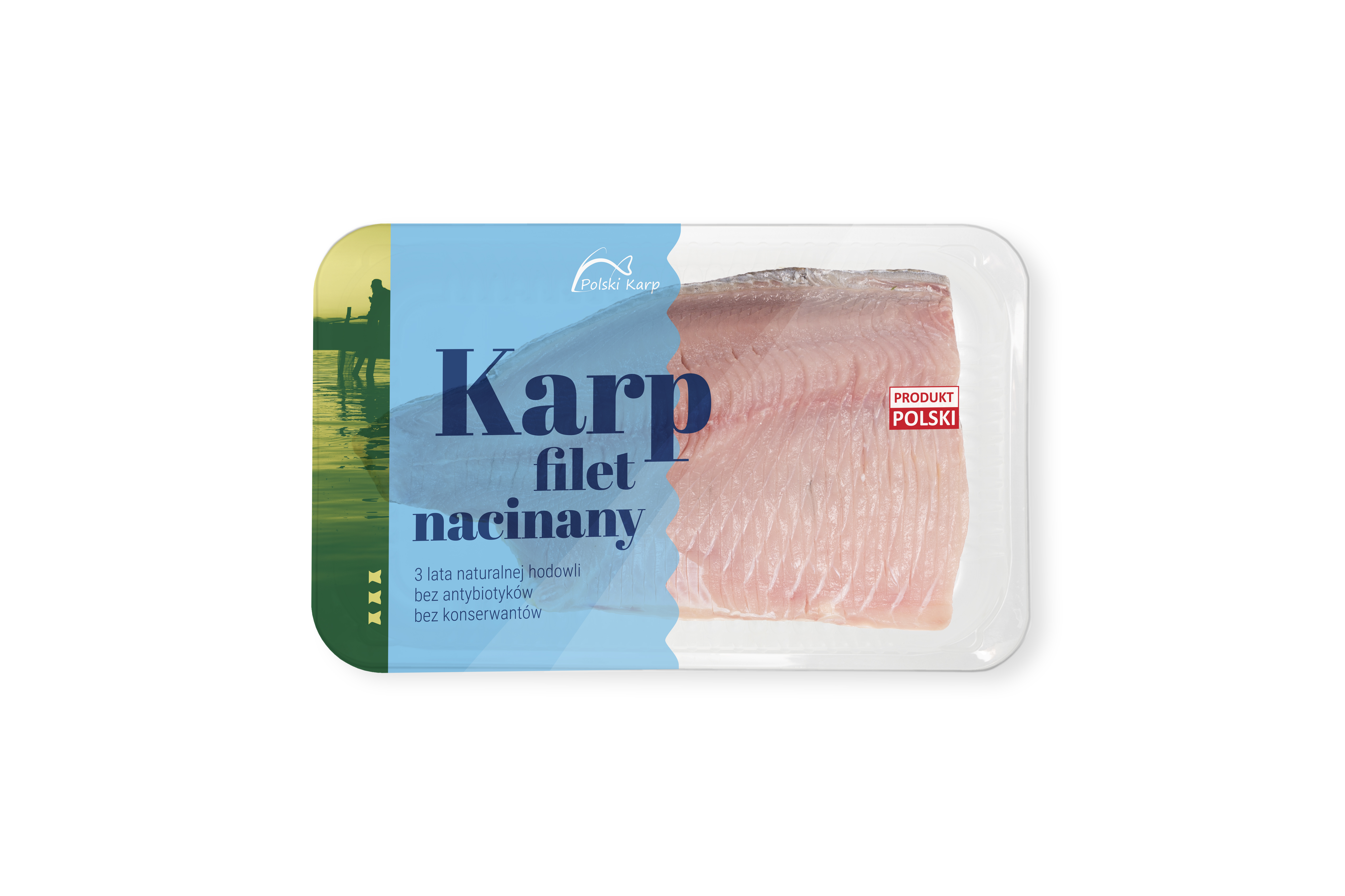 POLSKI KARP Karp filet ze skórą nacinany - świeży (400g - 600g)