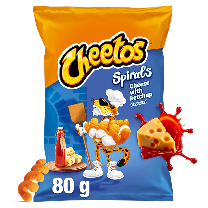 CHEETOS Spirals Chrupki kukurydziane o smaku serowo-ketchupowym frisco.pl
