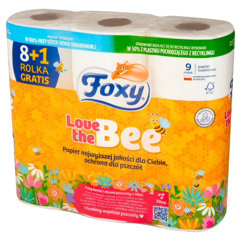 FOXY Love the Bee Papier toaletowy 2-warstwowy 4 rolki frisco.pl