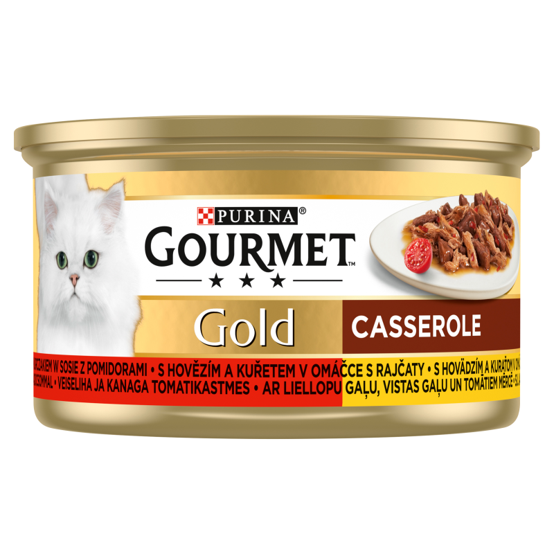 GOURMET Gold Karma dla kotów z wołowiną i kurczakiem w sosie z pomidorami frisco.pl