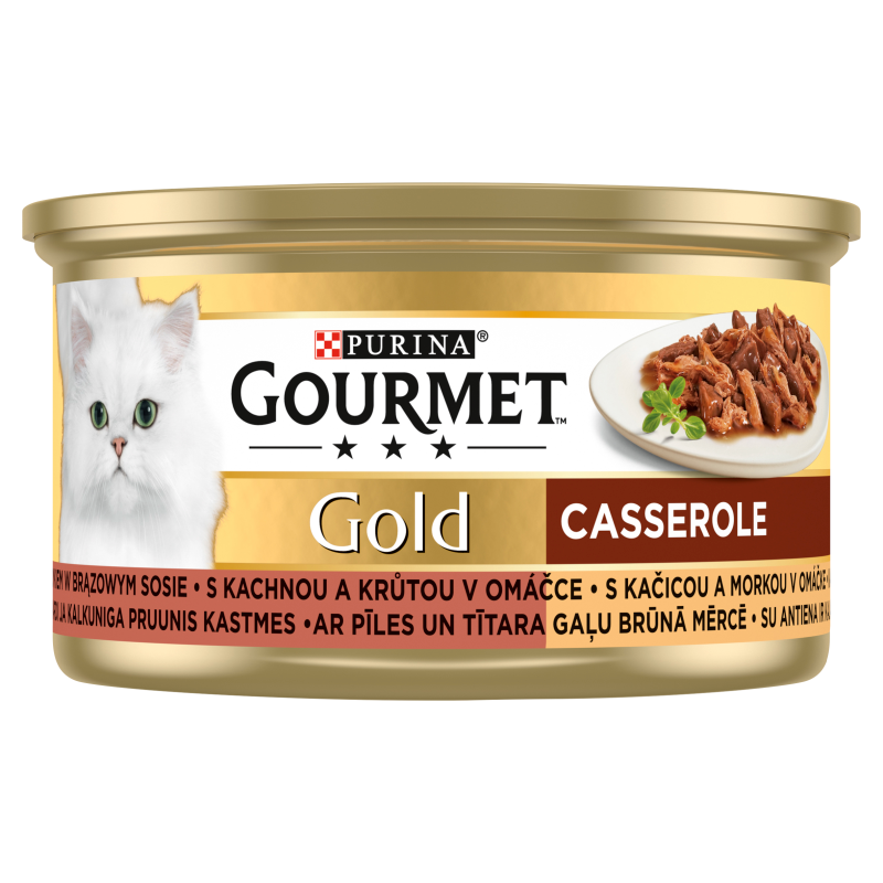 GOURMET Gold Karma dla dorosłych kotów z kaczką i indykiem w brązowym sosie frisco.pl