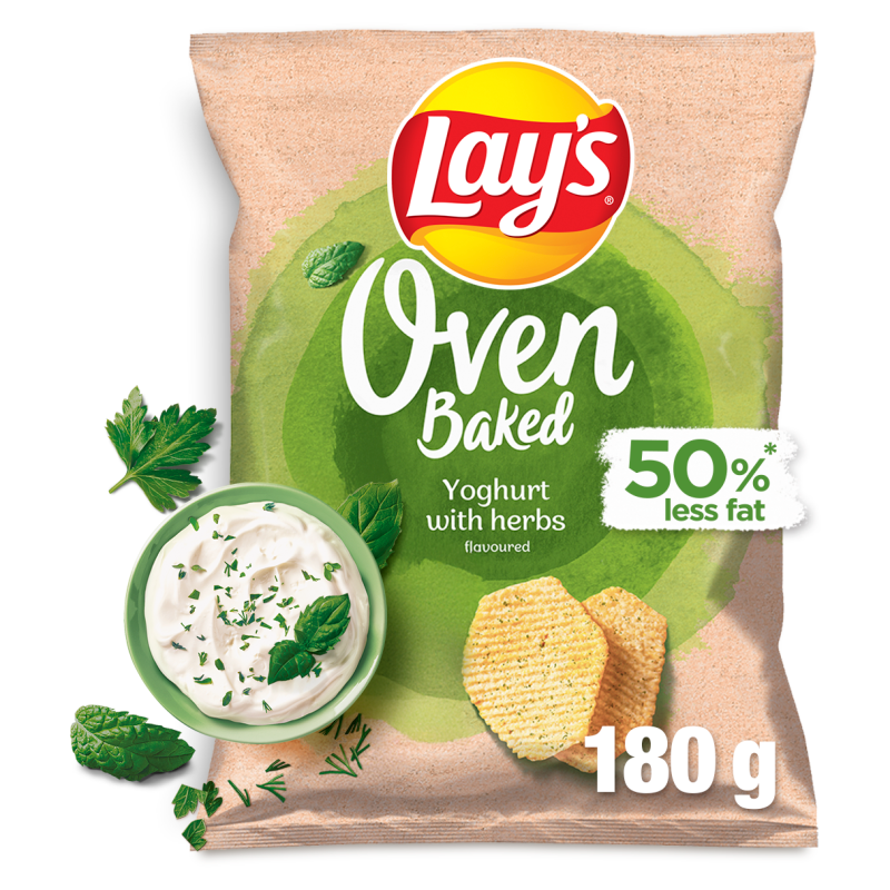 LAY'S Oven Baked Pieczone formowane chipsy ziemniaczane o smaku jogurtu z ziołami frisco.pl