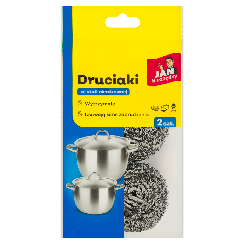JAN NIEZBĘDNY Druciak ze stali nierdzewnej 2 szt.