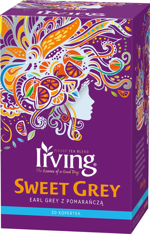 IRVING Sweet Grey Herbata czarna Earl Grey z pomarańczą 20 torebek (saszetki)