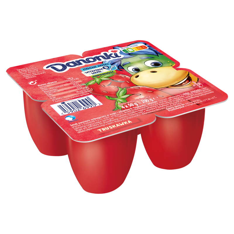 DANONKI Serek o smaku truskawkowym 4sztx50g frisco.pl