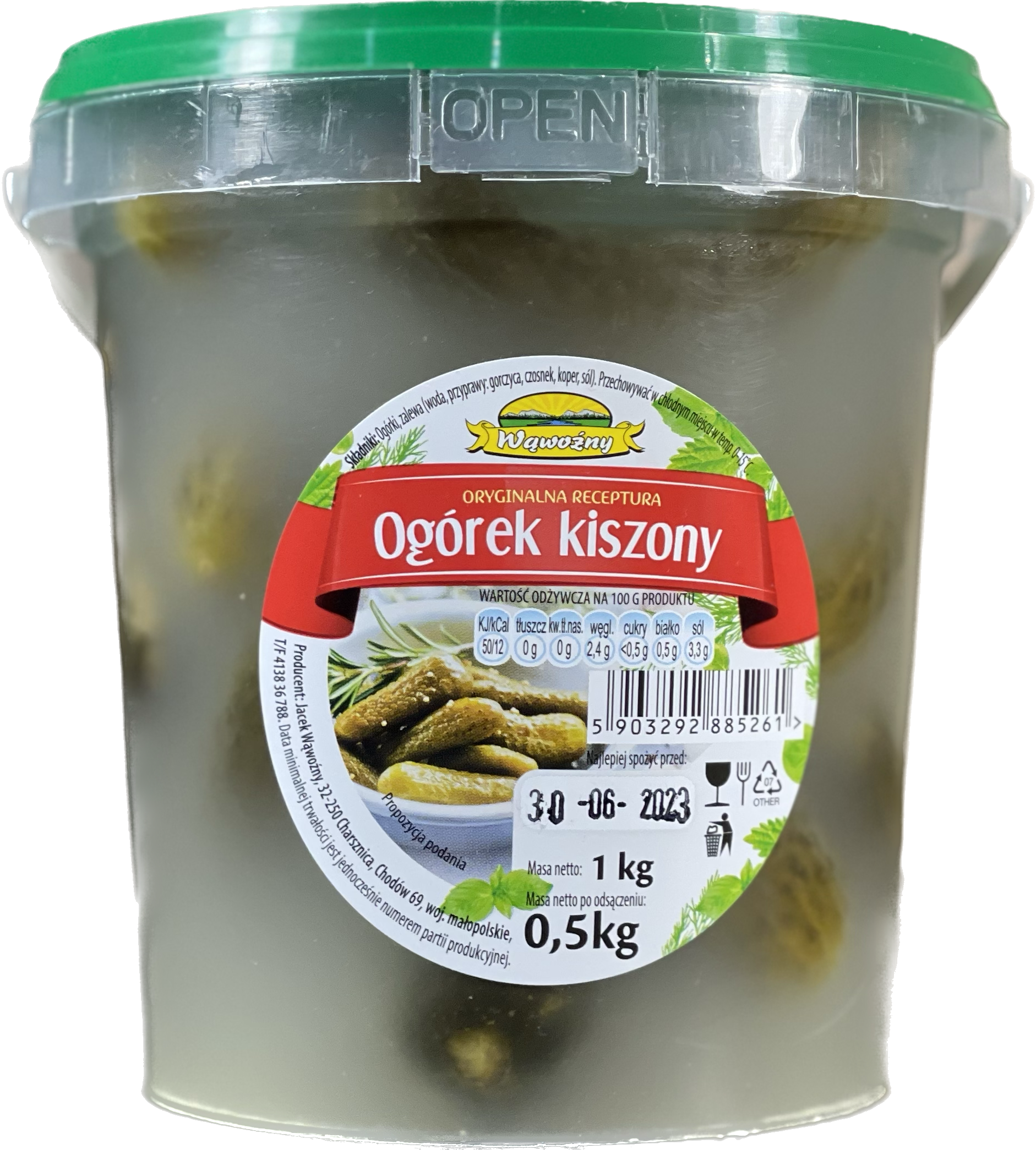 WĄWOŹNY Ogórki kiszone wiaderko