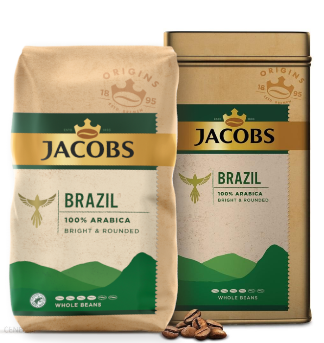 JACOBS Origins Brazil Zestaw: kawa ziarnista + puszka