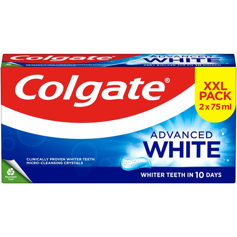 COLGATE Advanced White Wybielająca pasta do zębów 2x75 ml