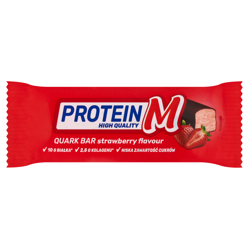 PROTEIN M Batonik twarogowy proteinowy o smaku truskawkowym