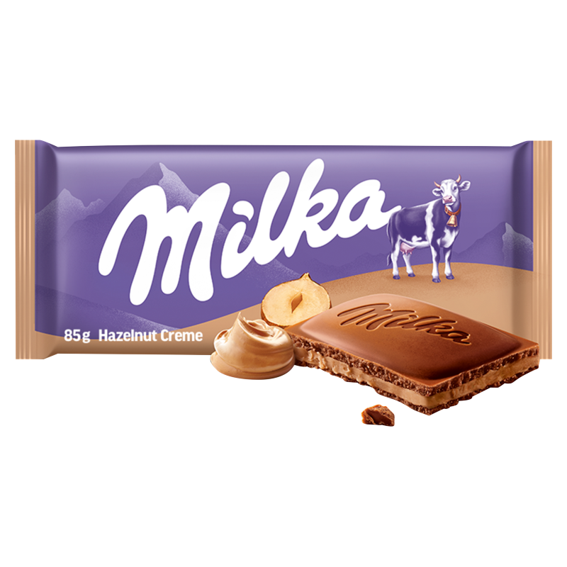 MILKA Czekolada mleczna z nadzieniem z orzechów laskowych