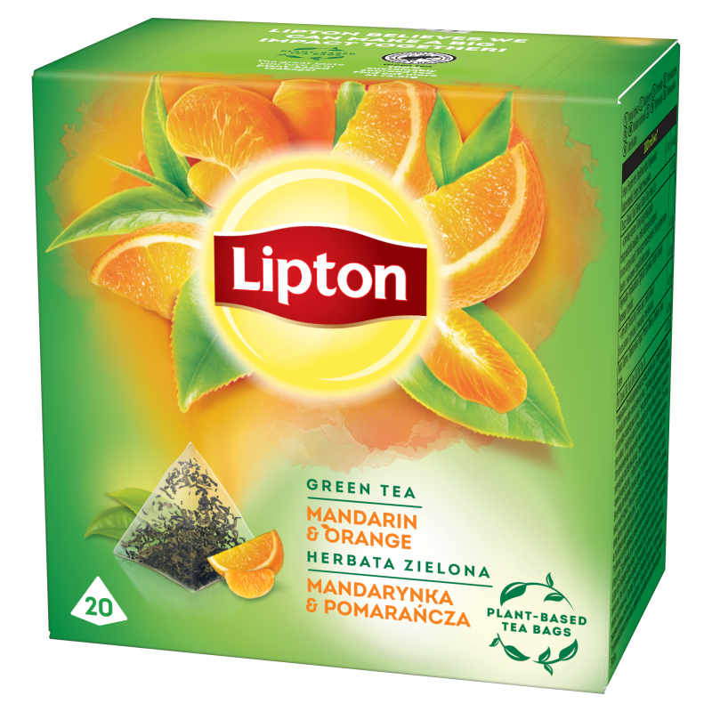 LIPTON Herbata zielona aromatyzowana Mandarynka i Pomarańcza 20 piramidek frisco.pl