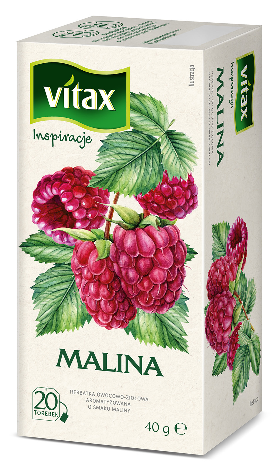 VITAX Inspiracje Herbata owocowo-ziołowa o smaku maliny 20 torebek ex.