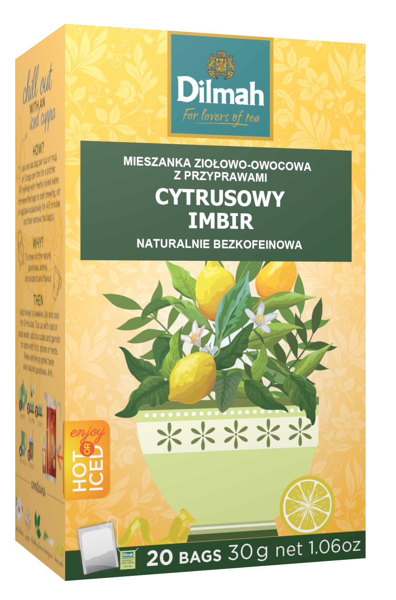 DILMAH Napar cytrusowy imbir 20 torebk ex.