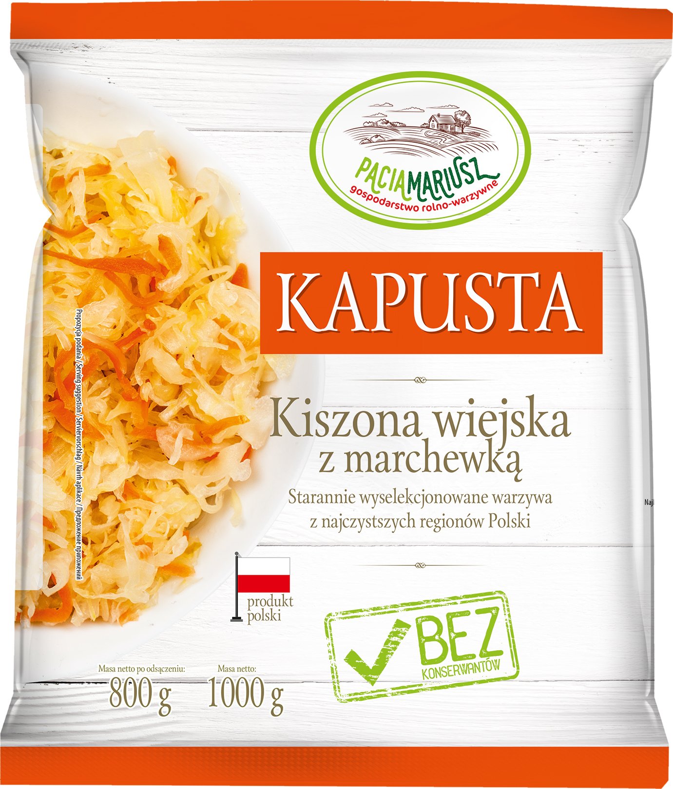 CHARASZNICKIE KISZONKI Kapusta kiszona z marchewką