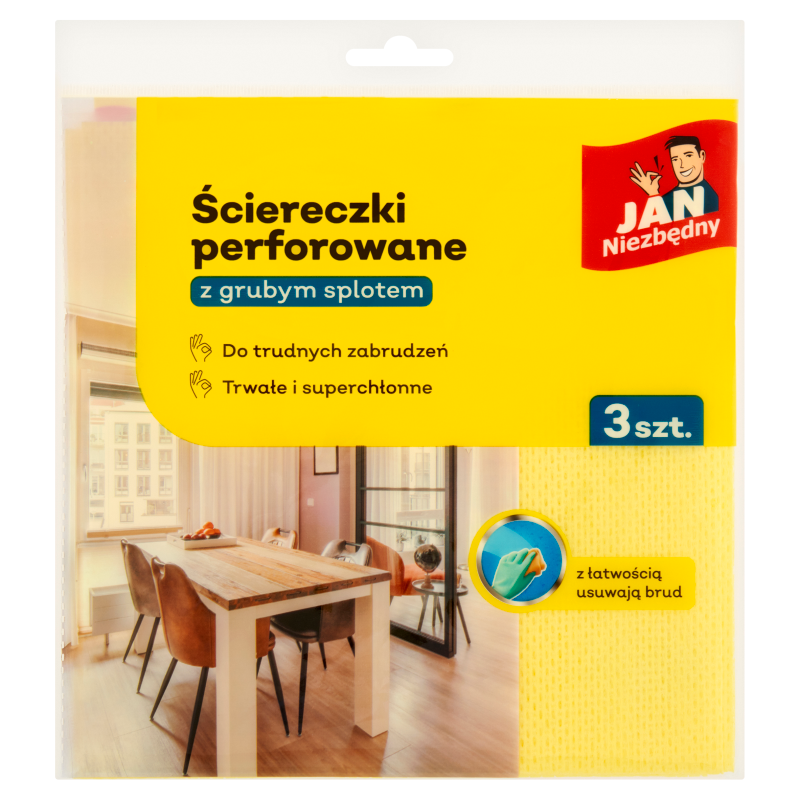JAN NIEZBĘDNY Ściereczki perforowane z grubym splotem 3 szt.