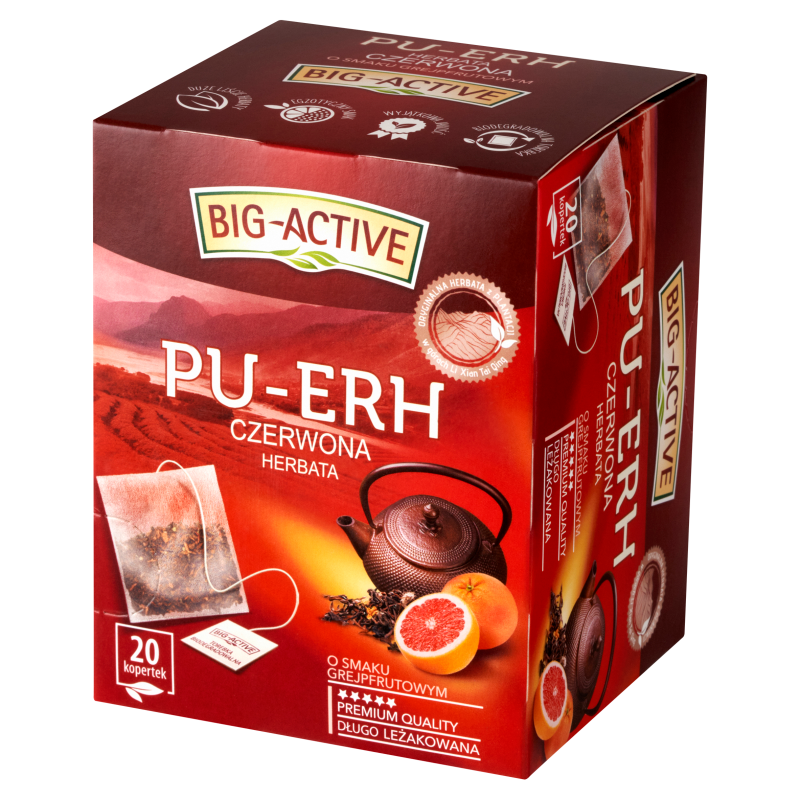 BIG ACTIVE PU-ERH Herbata czerwona o smaku grejpfrutowym 20 torebek ex.