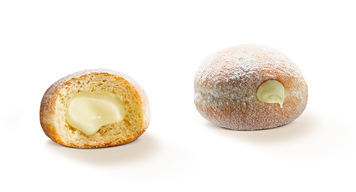 Donut worry be happy Pączki mrożone z nadzieniem z białej czekolady 10 szt.