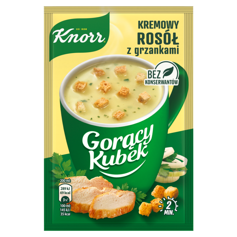 KNORR Gorący Kubek Krem z kury z grzankami frisco.pl