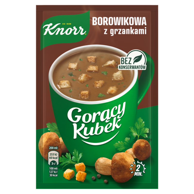 KNORR Gorący Kubek Krem borowikowy z grzankami frisco.pl