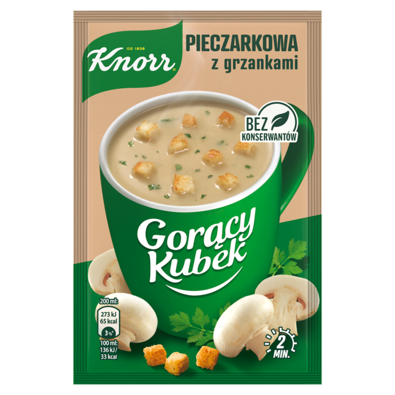 KNORR Gorący Kubek Pieczarkowa z grzankami frisco.pl