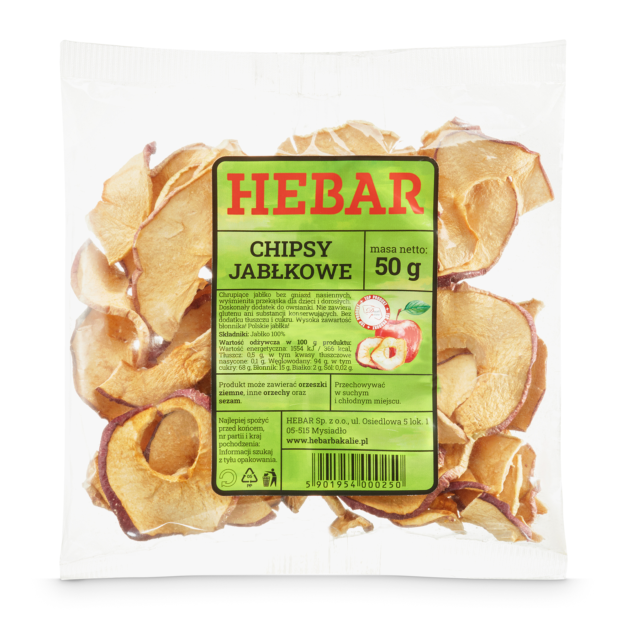 HEBAR Chipsy jabłkowe