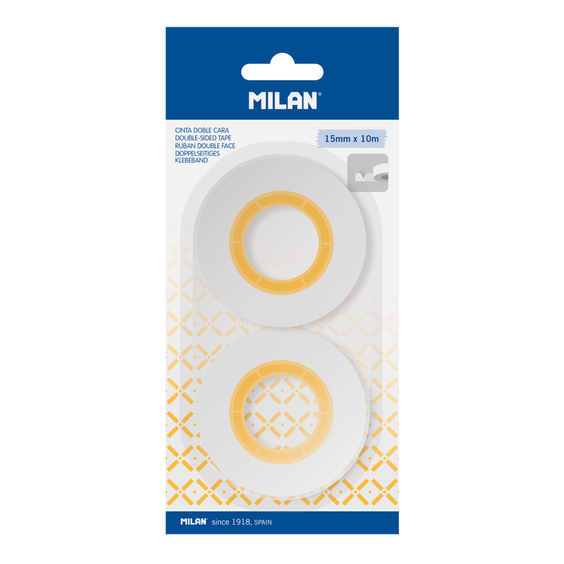 MILAN Taśma dwustronna 15 mm x 10 m na blistrze 2 szt.