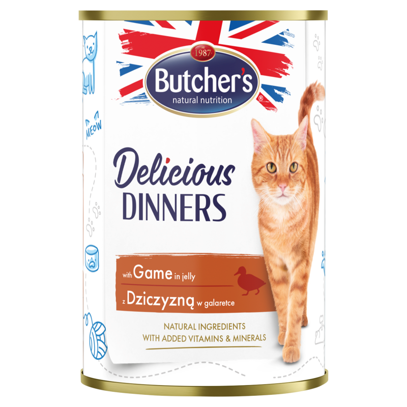 BUTCHER'S Delicious Dinners Karma dla kotów kawałki z dziczyzną w galaretce frisco.pl