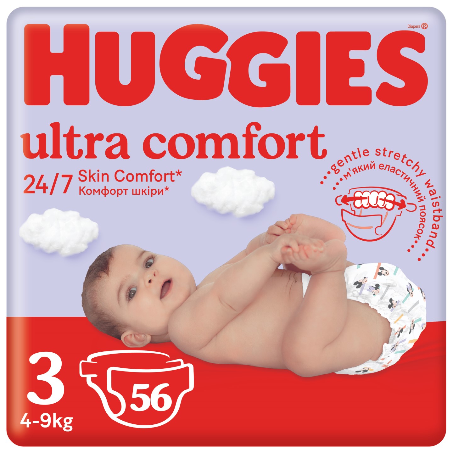 HUGGIES Ultra Comfort Pieluchy Rozmiar 3 (4-9 kg)
