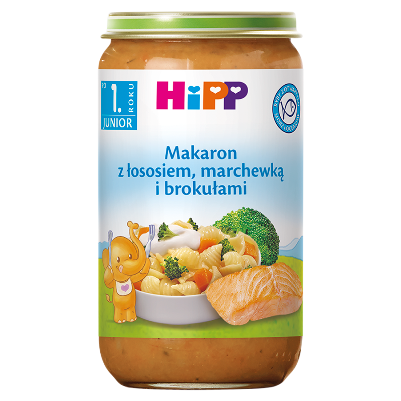 HIPP Makaron z łososiem marchewką i brokułami po 12 miesiącu
