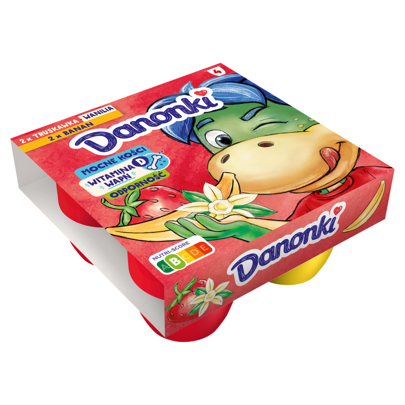 DANONKI Serek o smaku truskawkowo-bananowym (4 szt.) frisco.pl