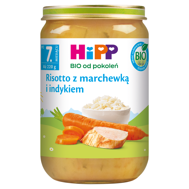 HIPP BIO od pokoleń Risotto z marchewką i indykiem BIO - po 7 miesiącu frisco.pl