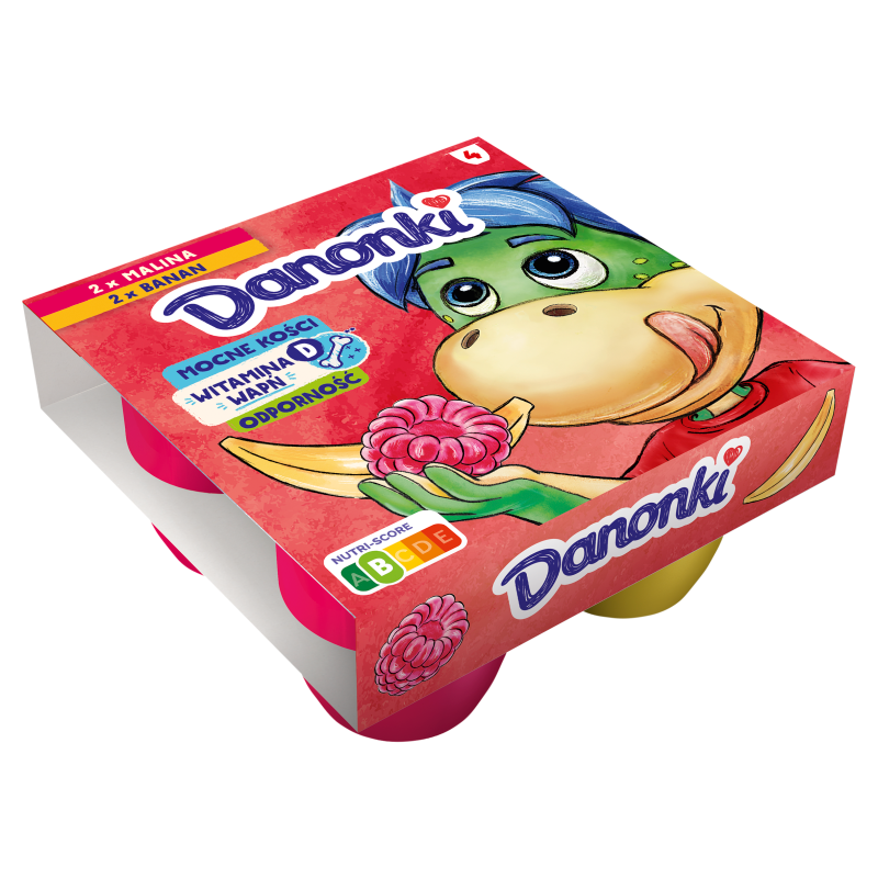 DANONKI Serek o smaku malinowo-bananowym (4 szt.) frisco.pl
