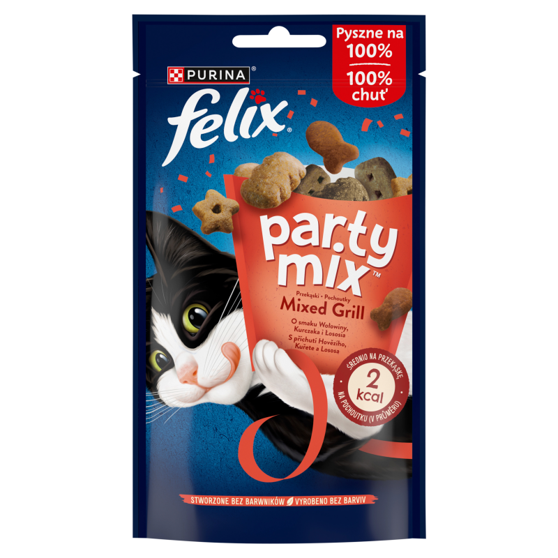 FELIX® Party MIX Przekąska dla kotów o smaku wołowiny, kurczaka i łososia frisco.pl