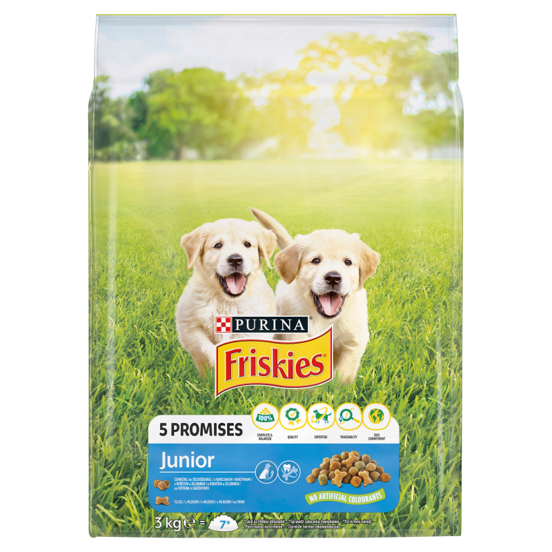 FRISKIES Vitafit Junior Karma dla szczeniąt z kurczakiem dodatkiem mleka i warzyw frisco.pl