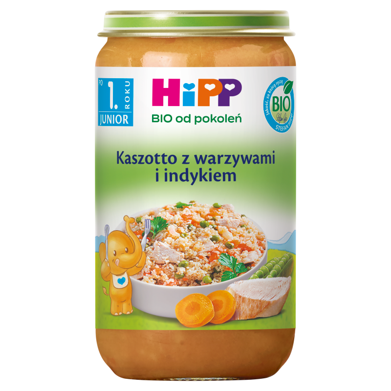 HIPP BIO od pokoleń Kaszotto z warzywami i indykiem po 12. miesiącu
