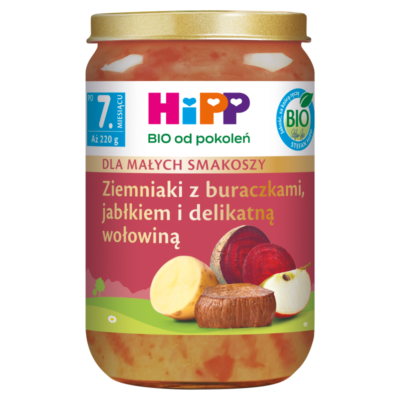 HIPP BIO od pokoleń Ziemniaki z buraczkami jabłkiem i wołowiną - po 7 miesiącu frisco.pl