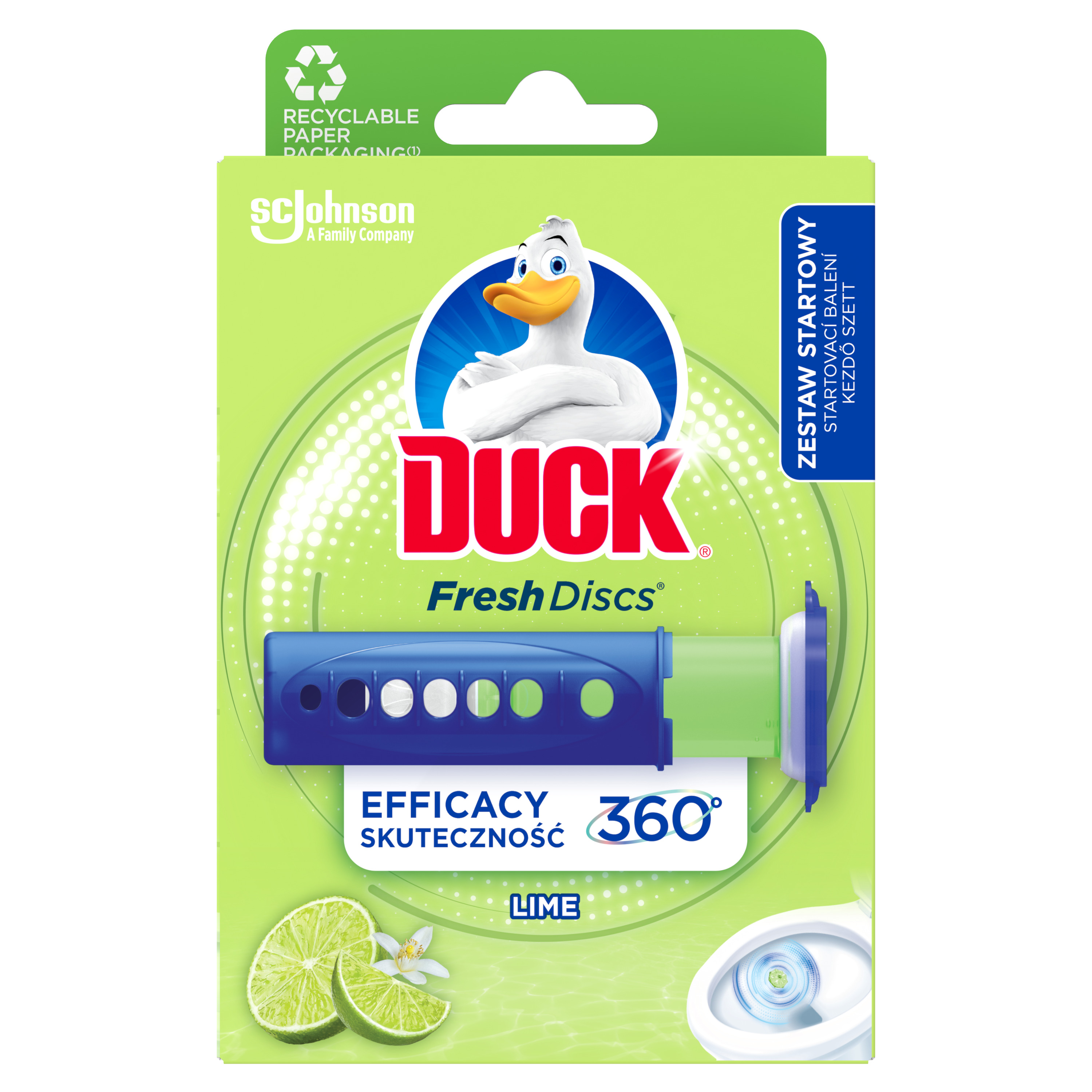 DUCK Fresh Discs Żelowy krążek do toalety Lime