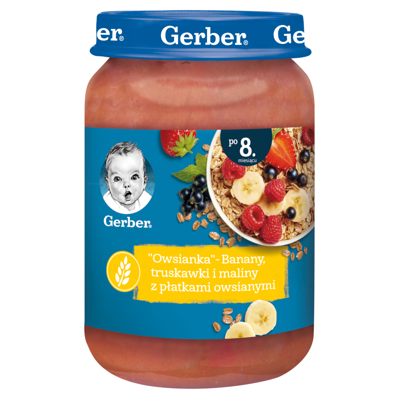 GERBER Owsianka - banany truskawki maliny z płatkami owsianymi po 8 miesiącu życia frisco.pl