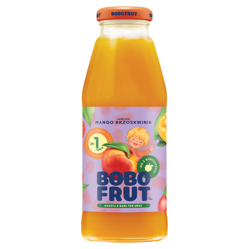 BOBO FRUT Nektar jabłko mango brzoskwinia po 12 miesiącu życia frisco.pl