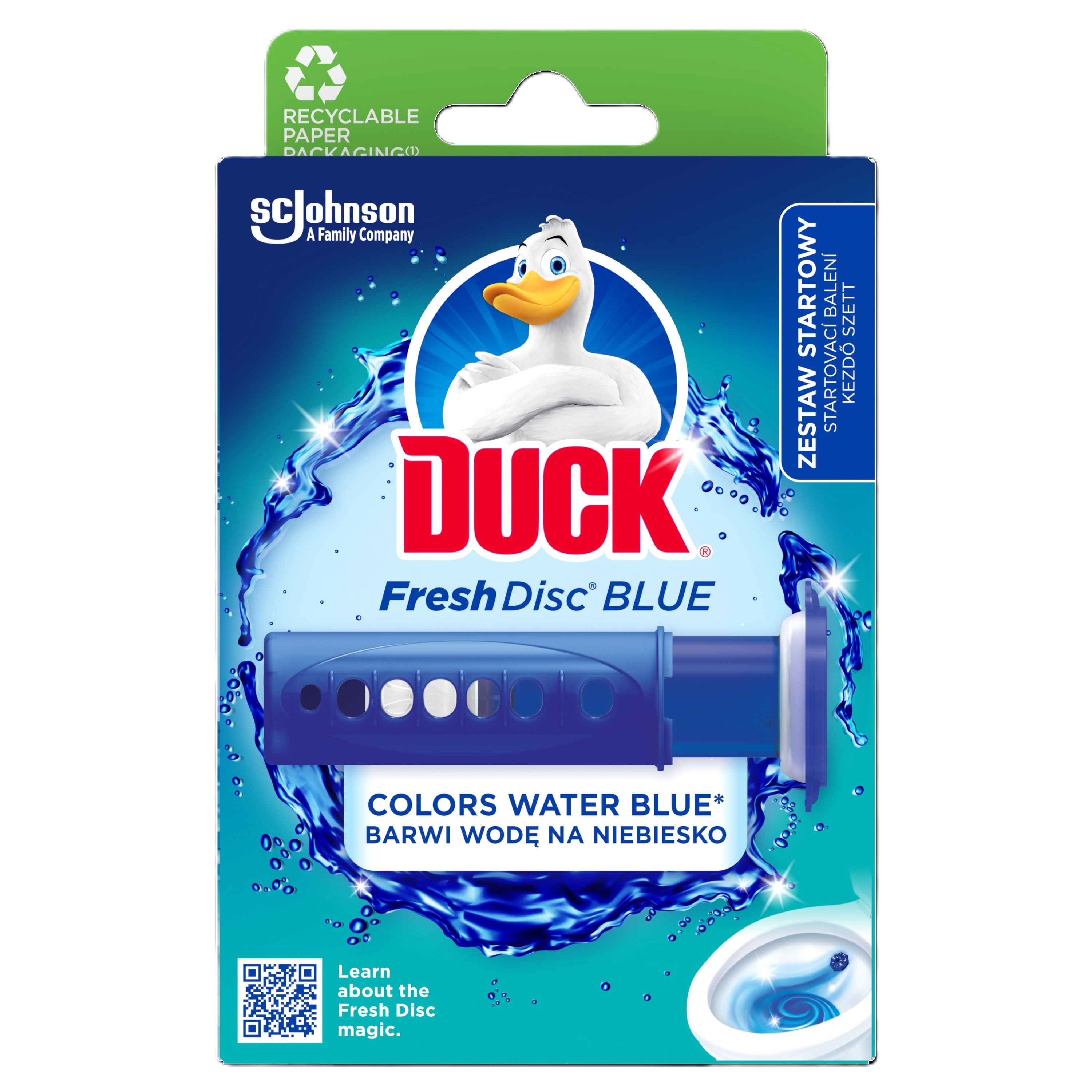 DUCK Fresh Discs Barwiący żelowy krążek do toalety Water Blue