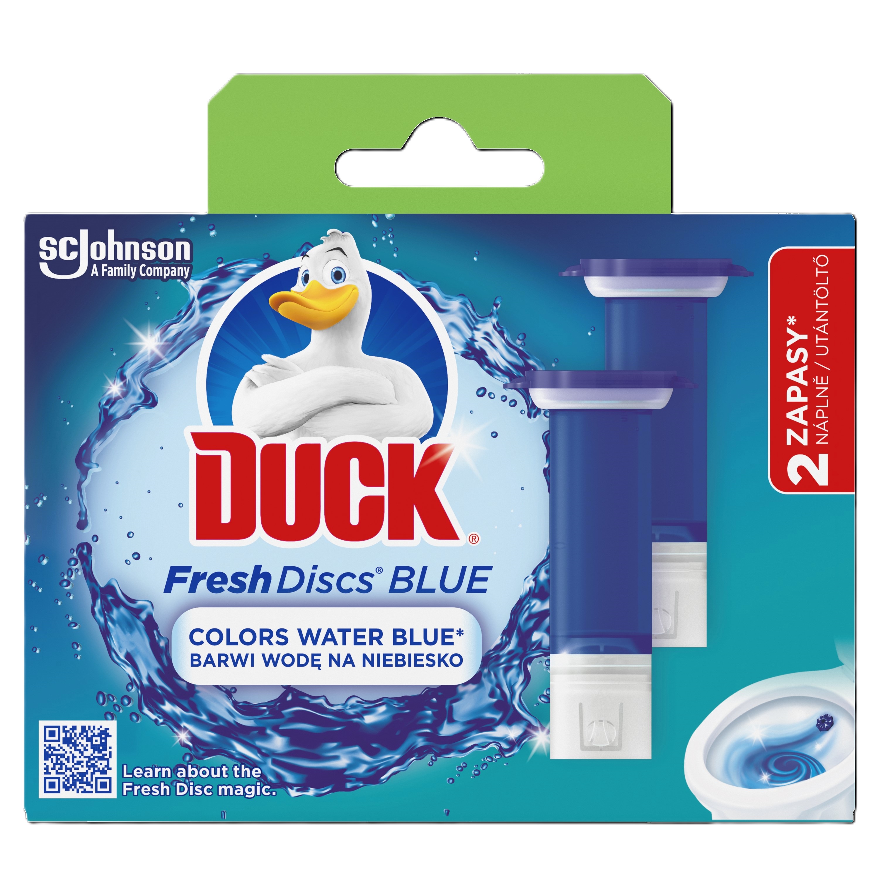 DUCK Fresh Discs Barwiący podwójny zapas do toalety Water Blue