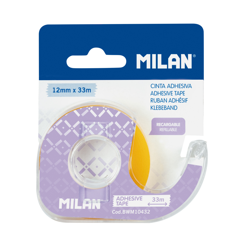 MILAN Taśma samoprzylepna 12 mm x 33 m z dyspenserem na blistrze