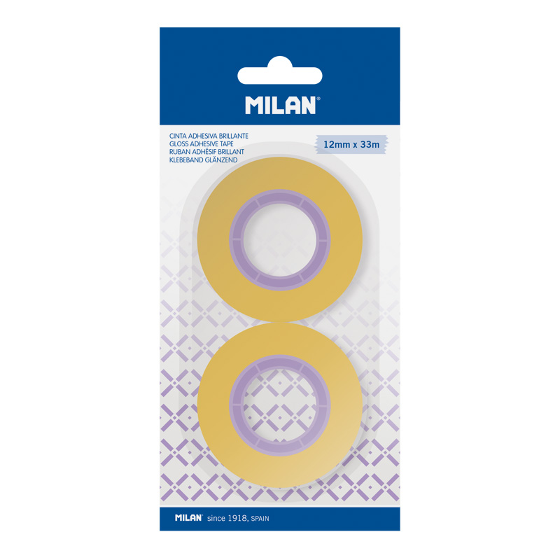 MILAN Taśma samoprzylepna 12 mm x 33 m 2 szt. na blistrze