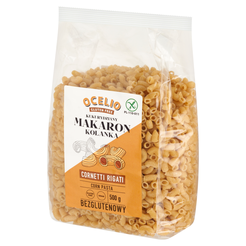 OCELIO Makaron kukurydziany cornetti rigati (kolanka) bezglutenowy 500g