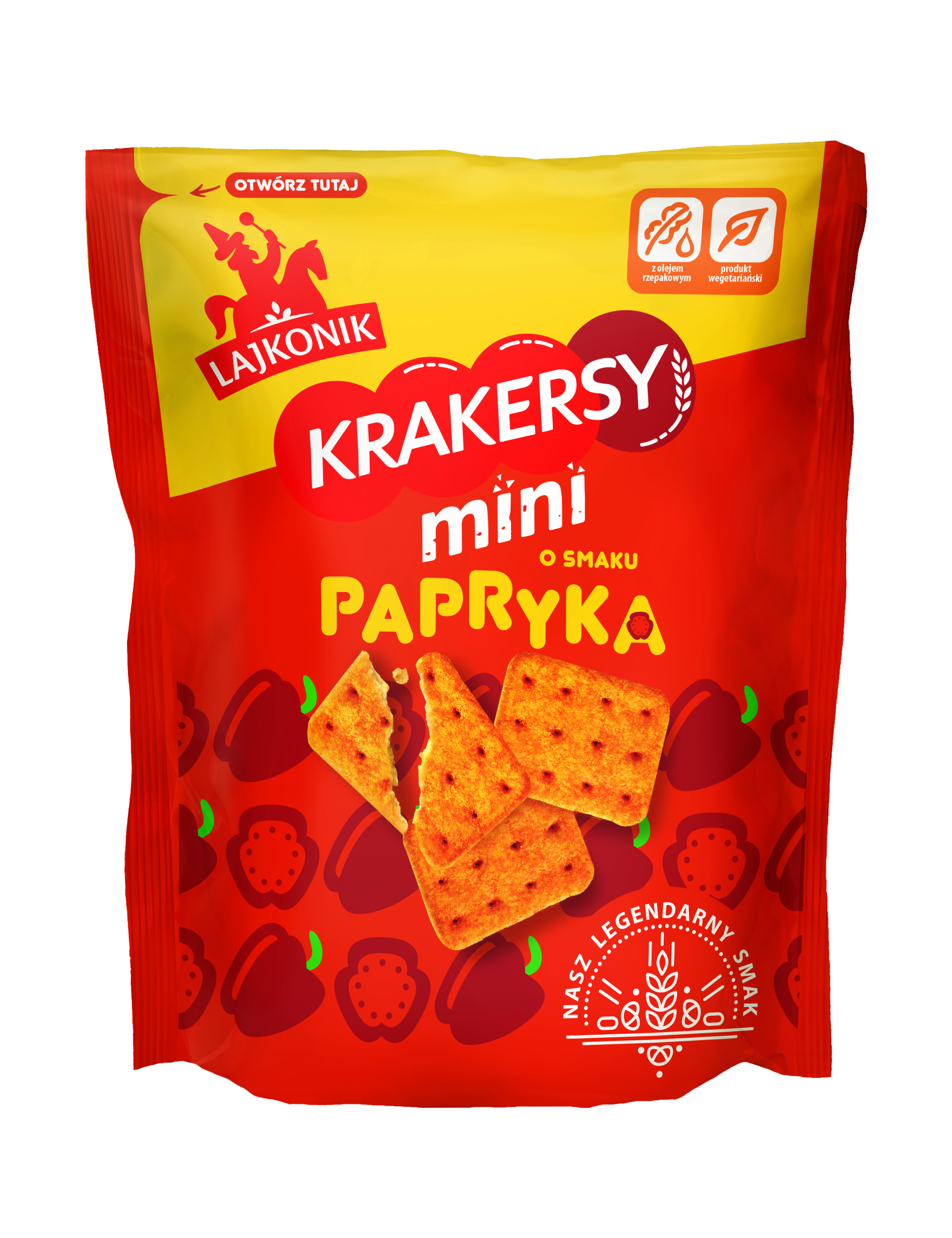 LAJKONIK Krakersy mini o smaku czerwona papryka