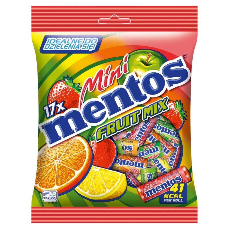 MENTOS Mini Cukierki do żucia Fruit Mix 17 szt.