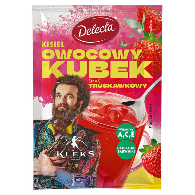 DELECTA Owocowy Kubek Kisiel o smaku truskawkowym