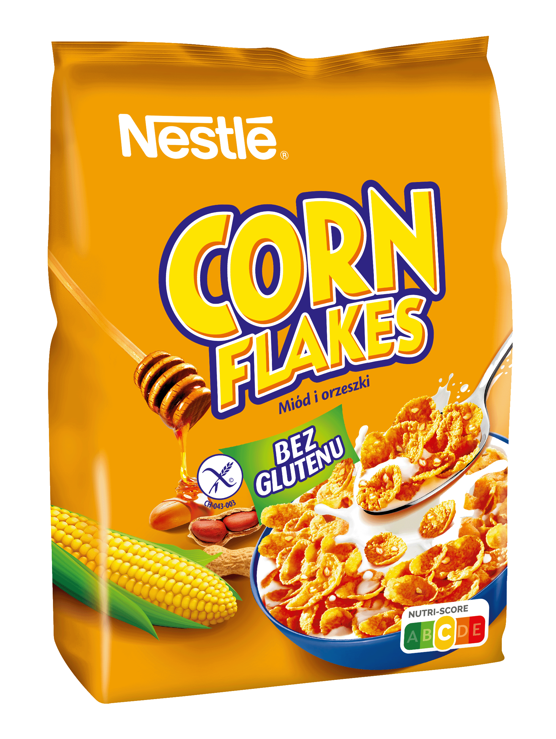 NESTLÉ Płatki Corn Flakes Miód i Orzeszki bezglutenowe frisco.pl