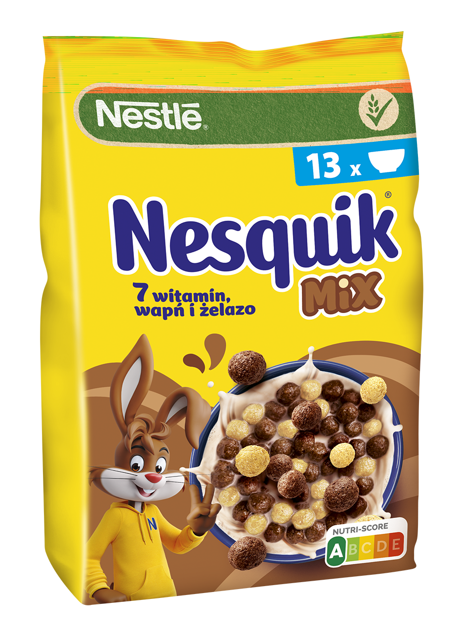 NESTLE NESQUIK MIX zbożowe kuleczki o smaku czekoladowym i waniliowym frisco.pl